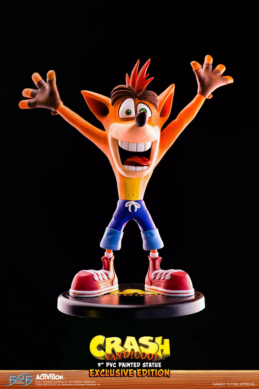 Crash Bandicoot PVC Painted Statue 9in First 4 Action Figure Toy Doll 