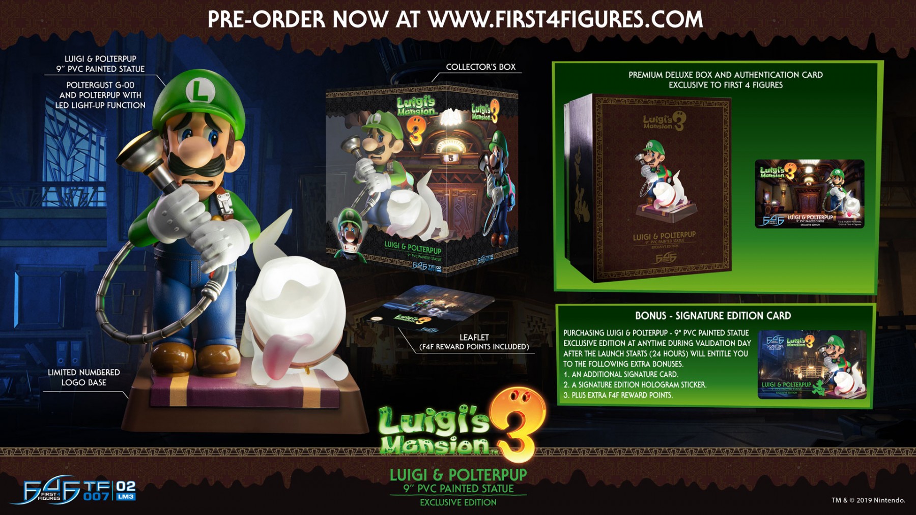 Luigi's Mansion 3 Luigi and Polterpup Collectors Edition Statue 9