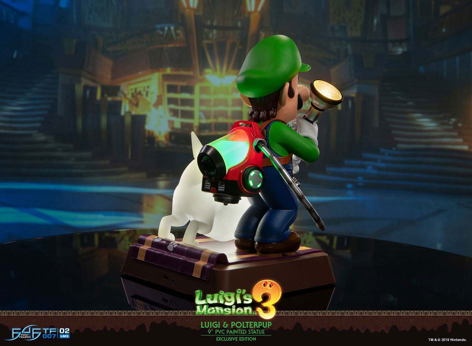  First 4 Figures Luigis Mansion 3 Luigi and Polterpup 9-Inch PVC  Collector Edition Statue, Green : Toys & Games
