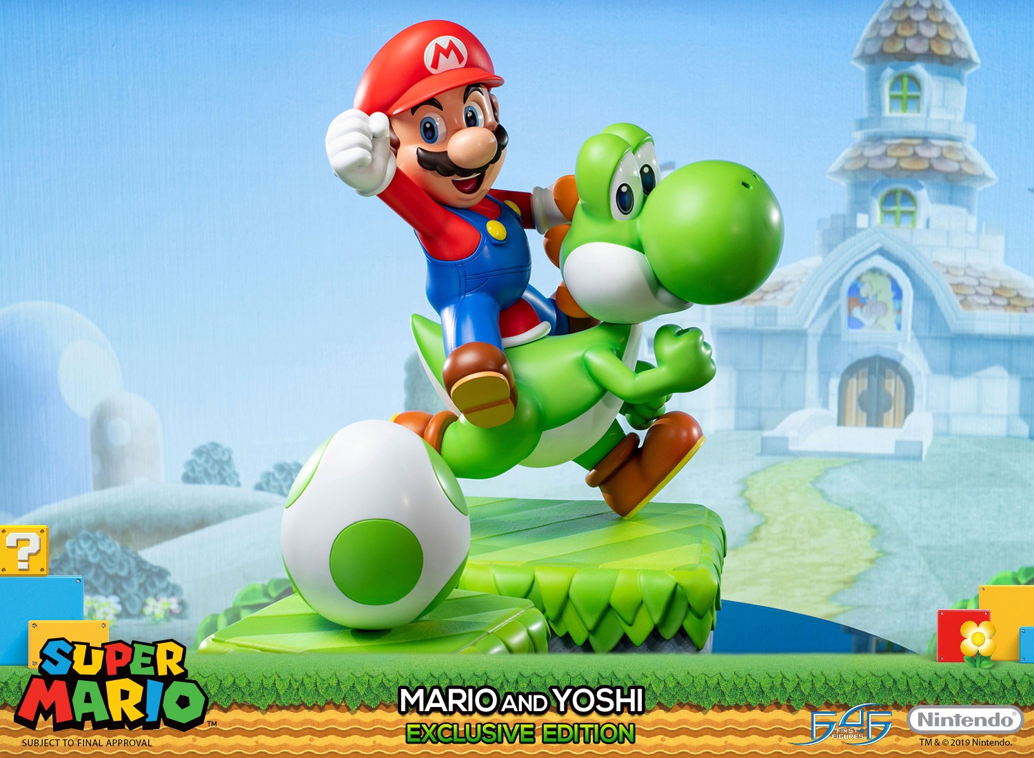 Mario and yoshi shop statue
