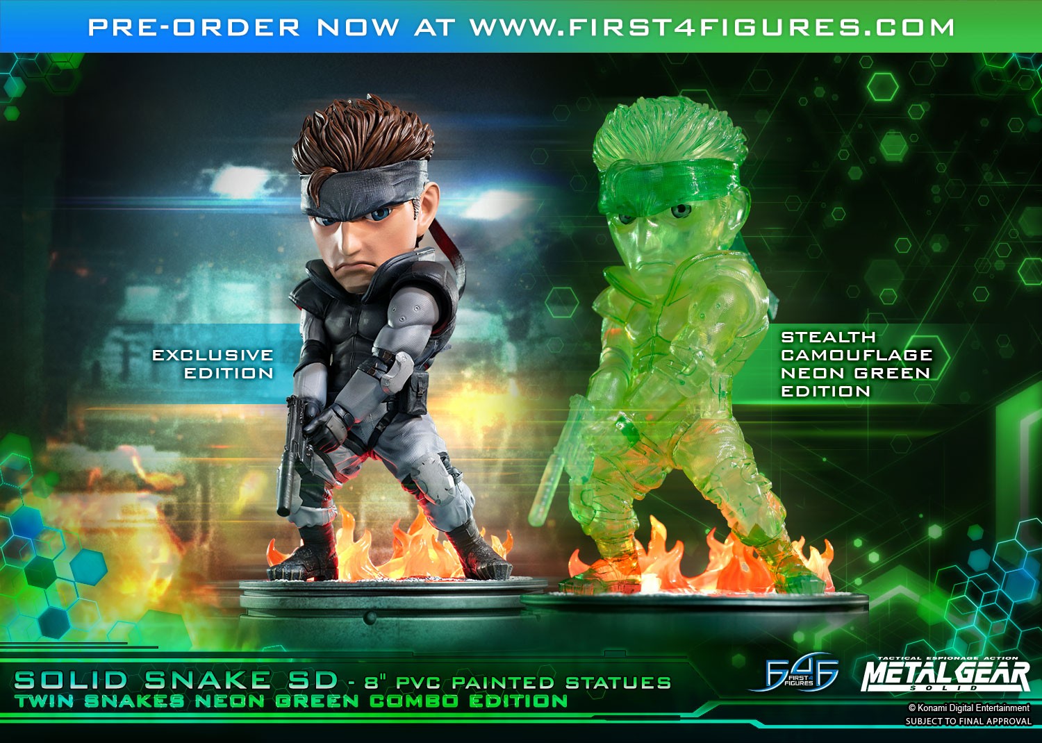 Solid Snake SD Twin Snakes Neon Green Combo Edition