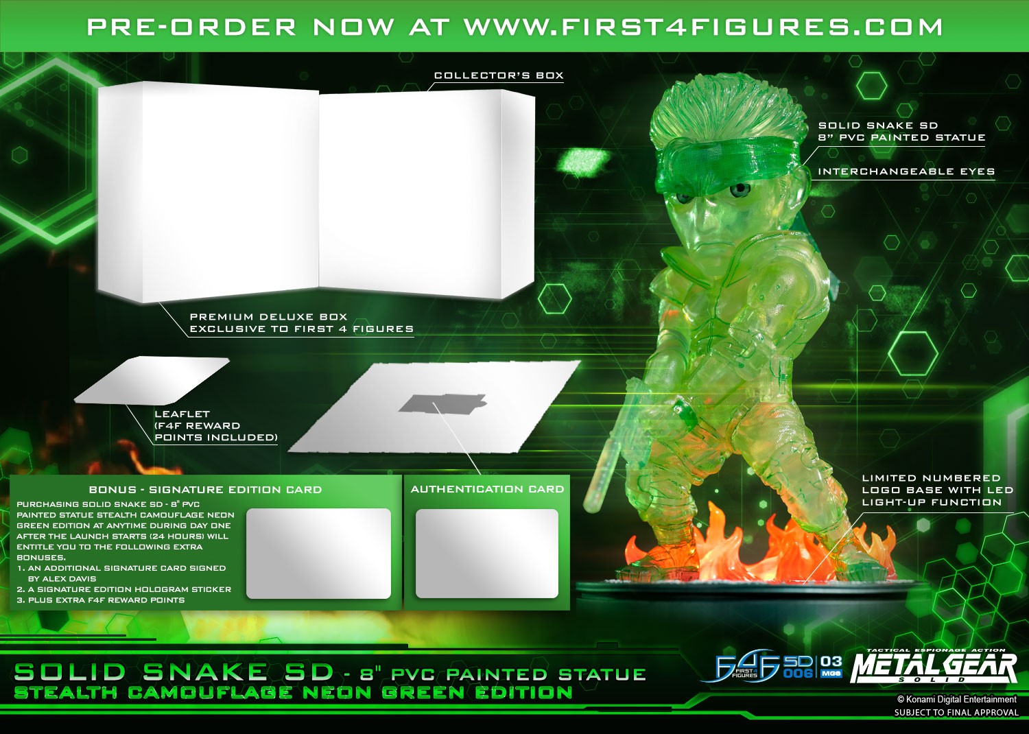 Solid Snake SD Stealth Camouflage Neon Green Exclusive Edition