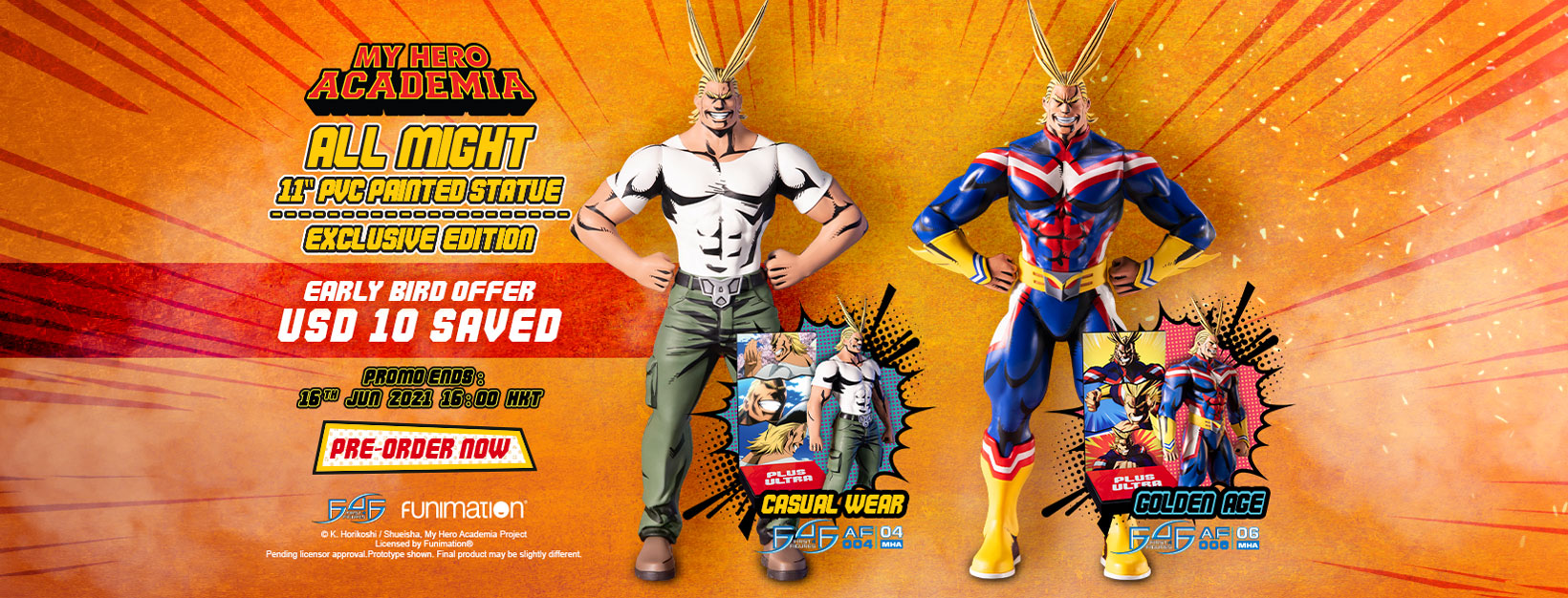 My Hero Academia – All Might: Golden Age and All Might: Casual Wear PVC action figures Early Bird Offer