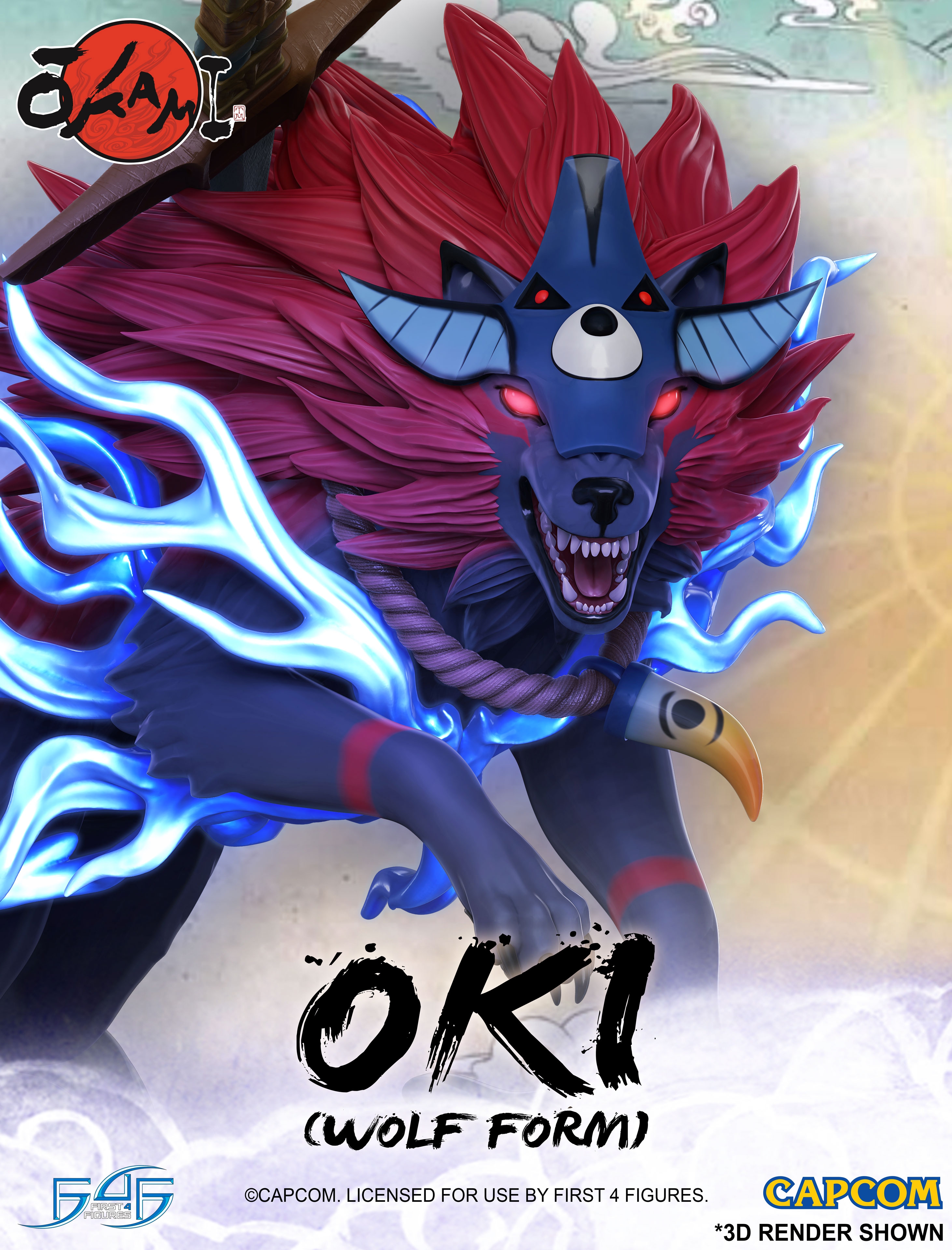 A First Look at First 4 Figures' Okami – Oki (Wolf Form) Statue