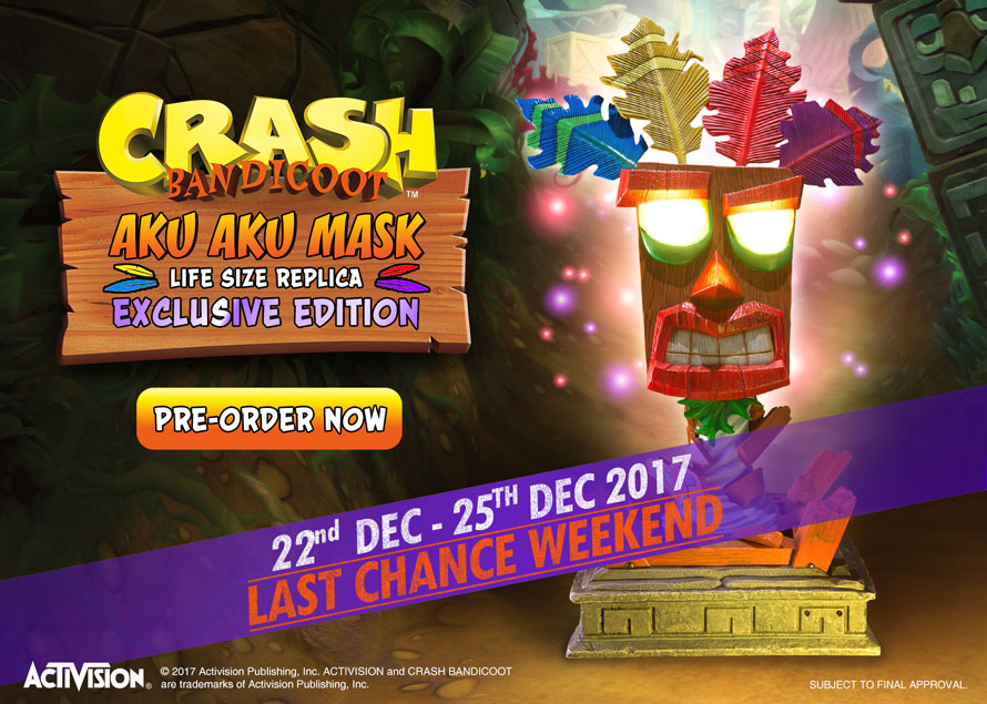 Aku Aku Life-Sized Mask Last Chance Weekend