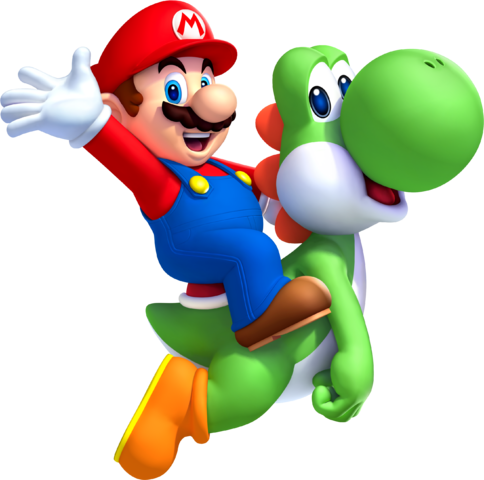 Mario on Yoshi