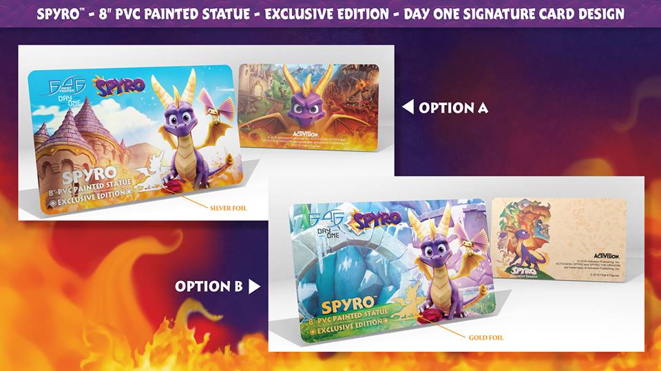 Spyro™ 8″ PVC Day One Signature Card options