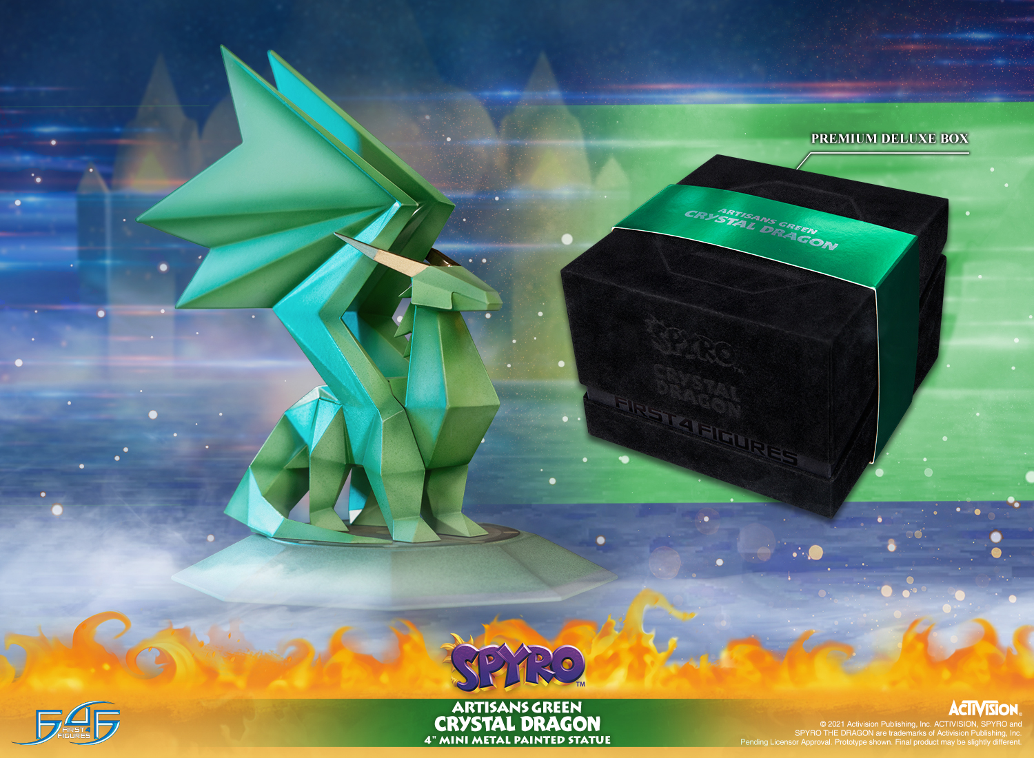 Artisans Green Crystal Dragon